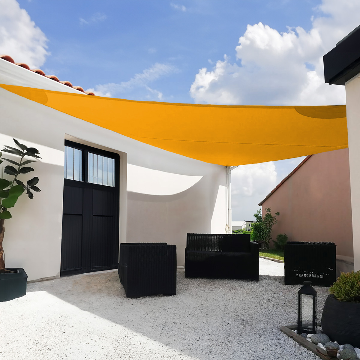 Voile rectangulaire acrylique jaune