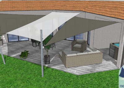 voile d ombrage sur mesure sketchup sur enrouleur